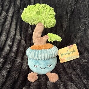🌱 Greenhouse by Russ Lilly Blue & Green Bonsai Tree Plush Potted Plant 12” BNWT